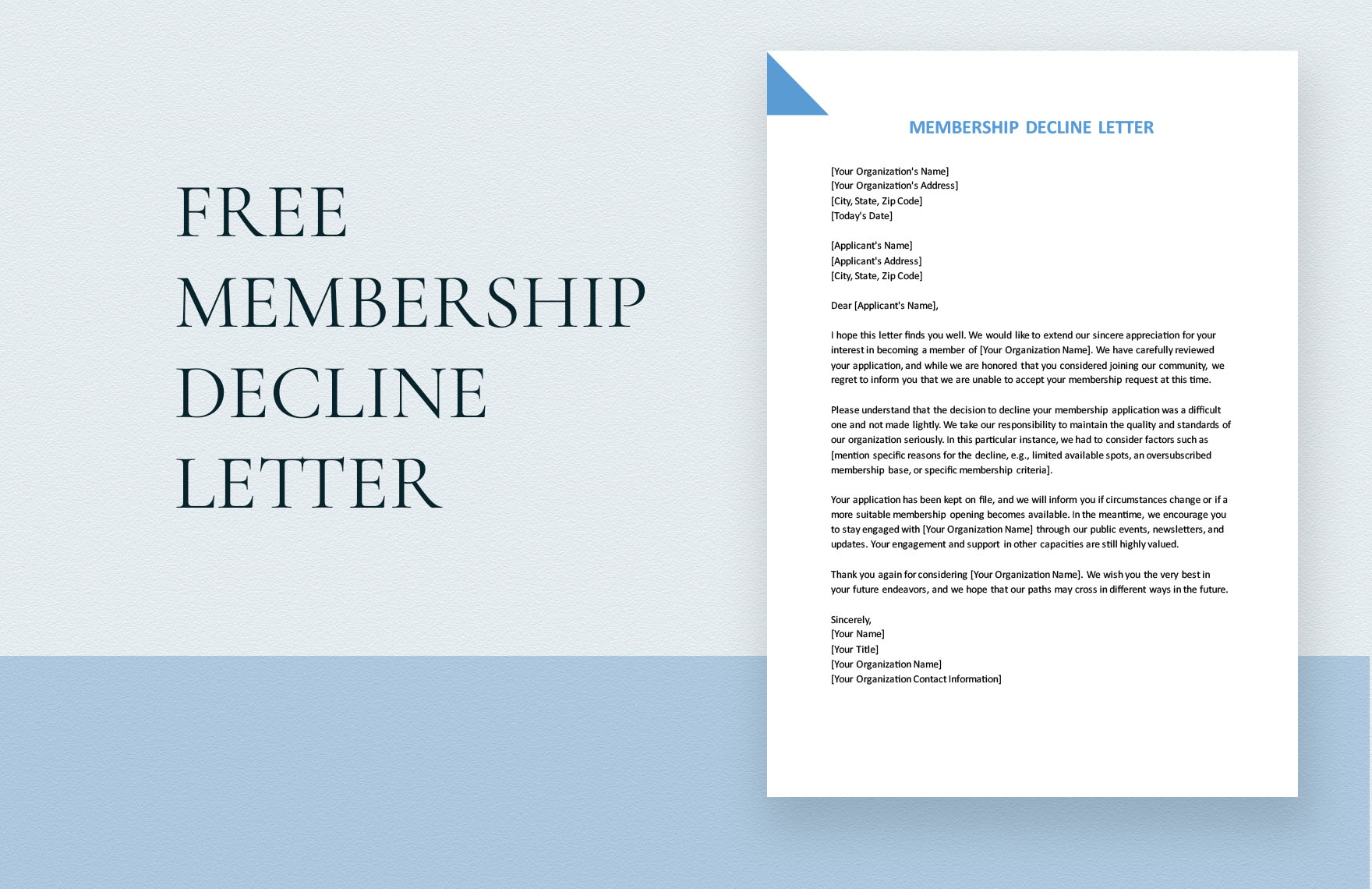 Membership Decline Letter