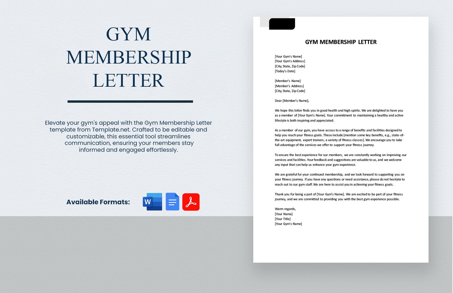Gym Membership Letter