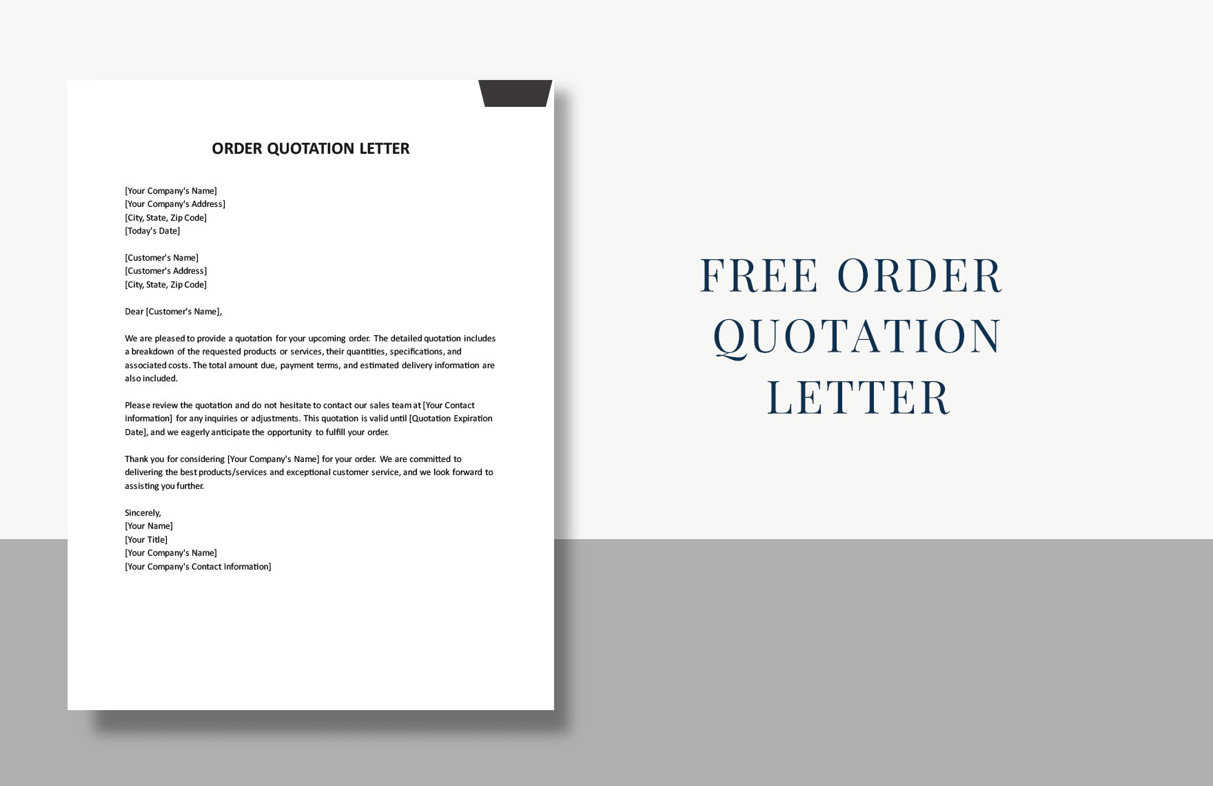 Order Quotation Letter