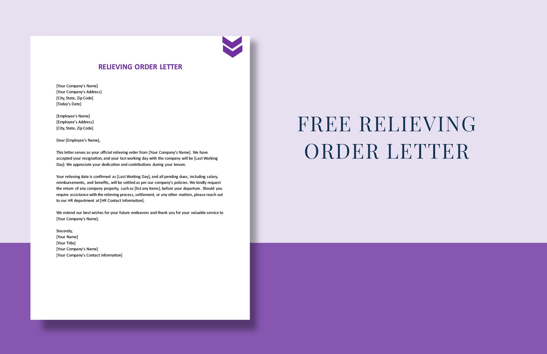 Relieving Order Letter