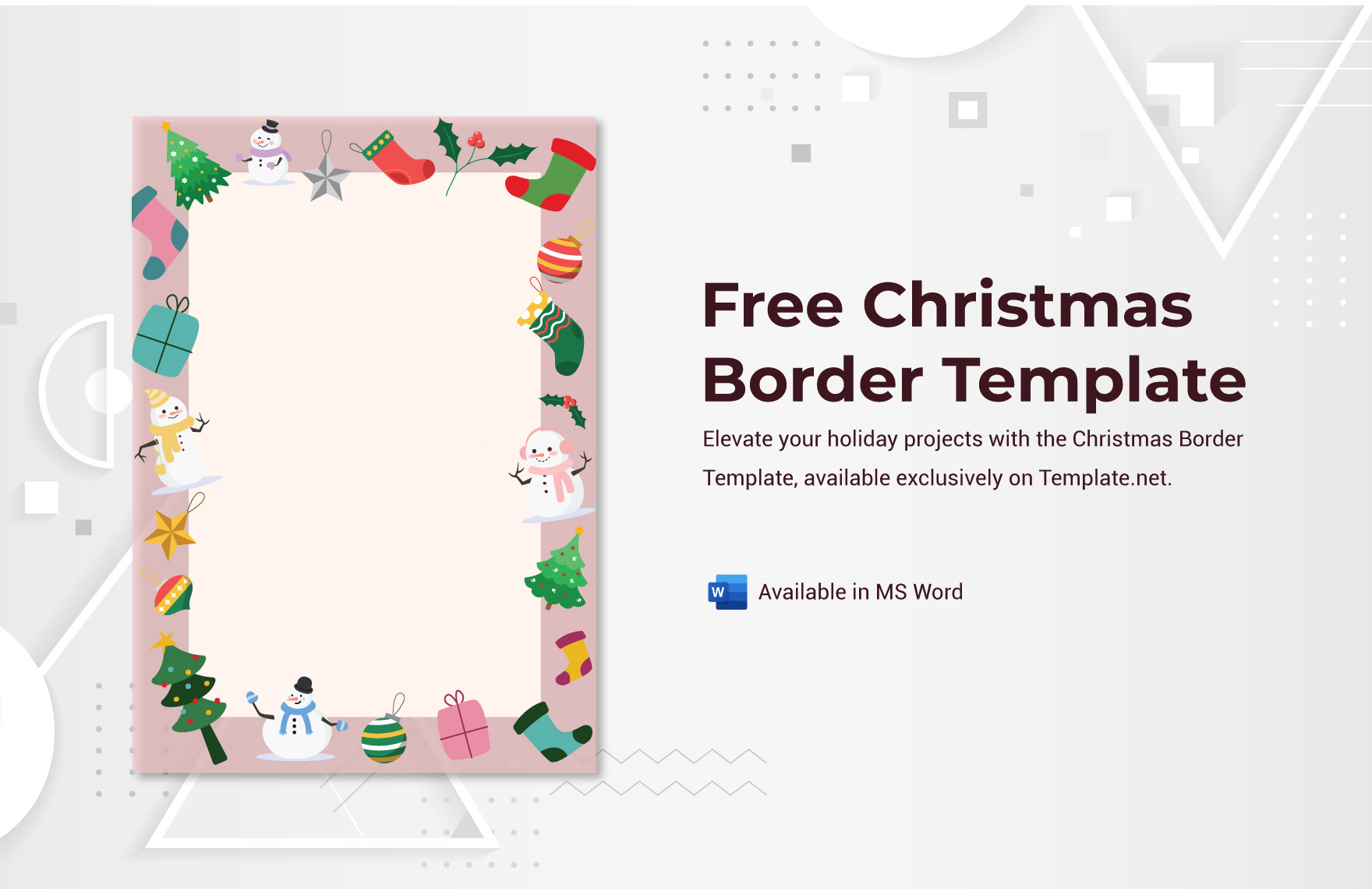 Free Christmas Border Template Download in Word Template net