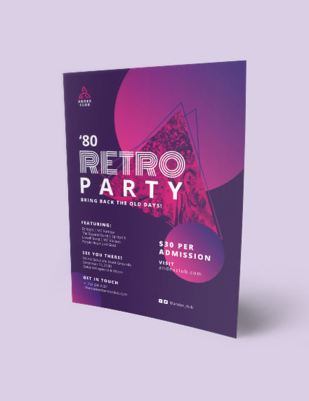 0s party flyer template