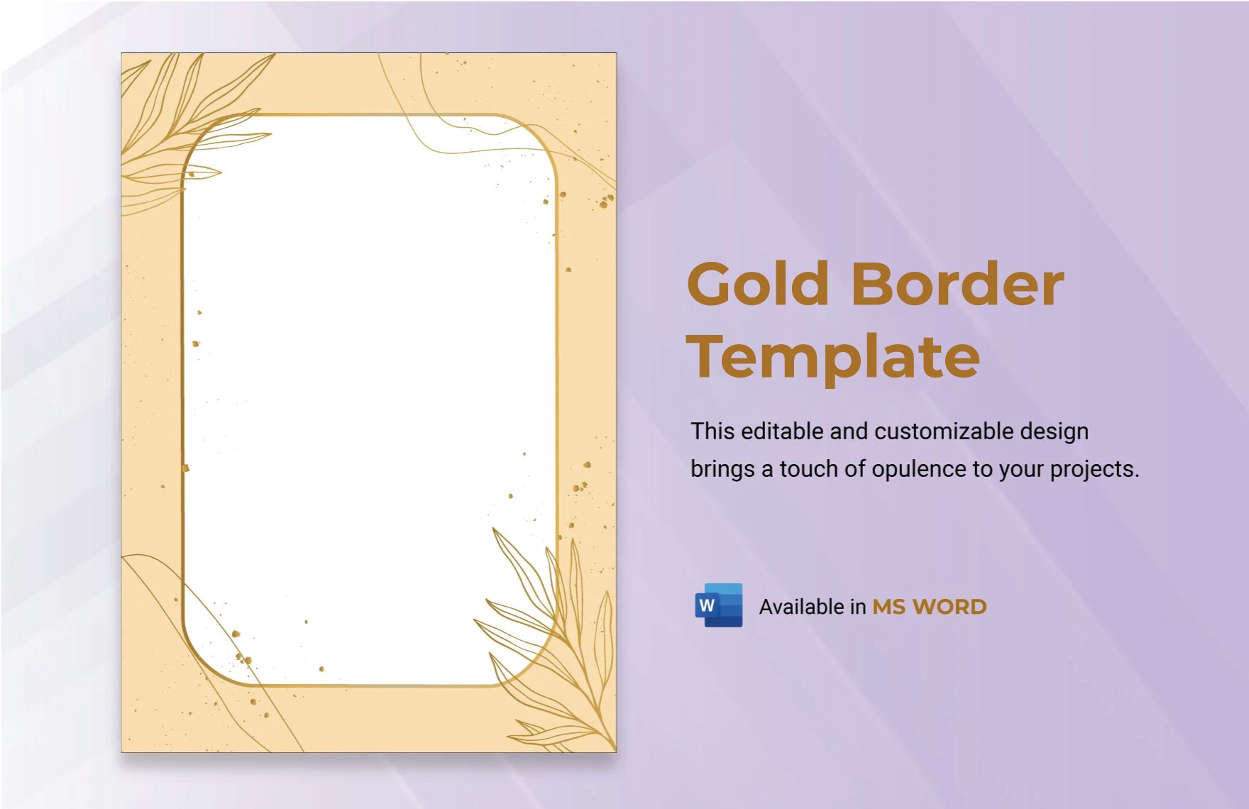 Free Gold Border Template in Word