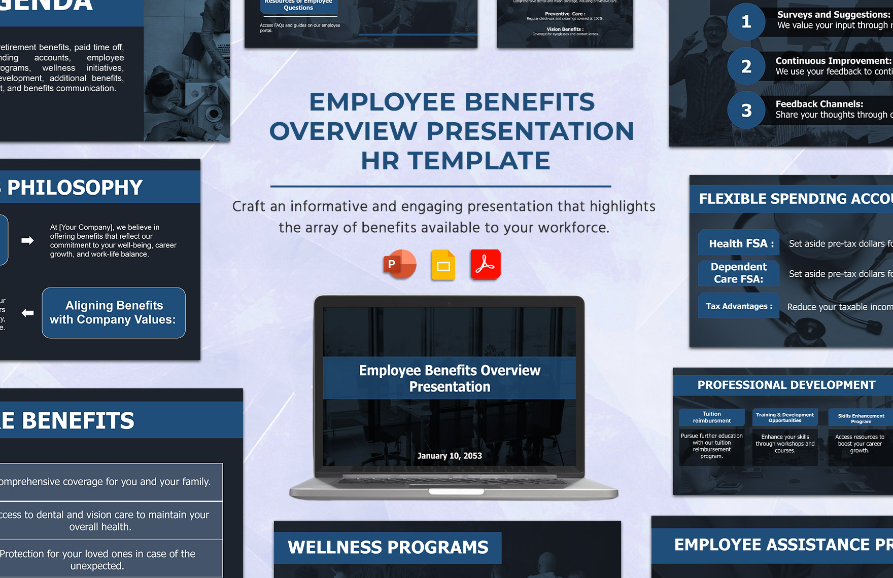 Employee Benefits Overview Presentation HR Template