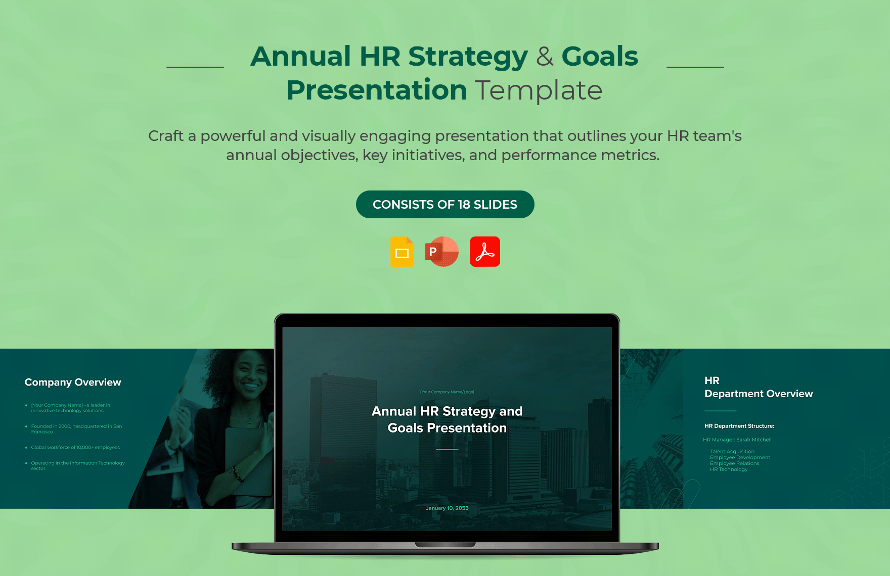 Annual HR Strategy and Goals Presentation Template