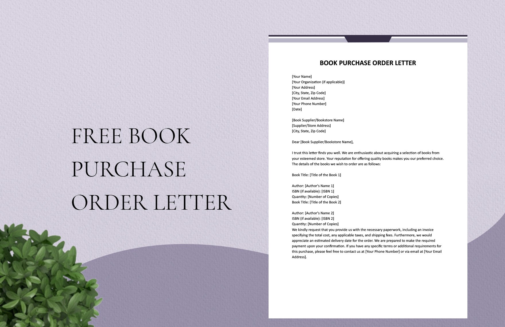 Book Purchase Order Letter