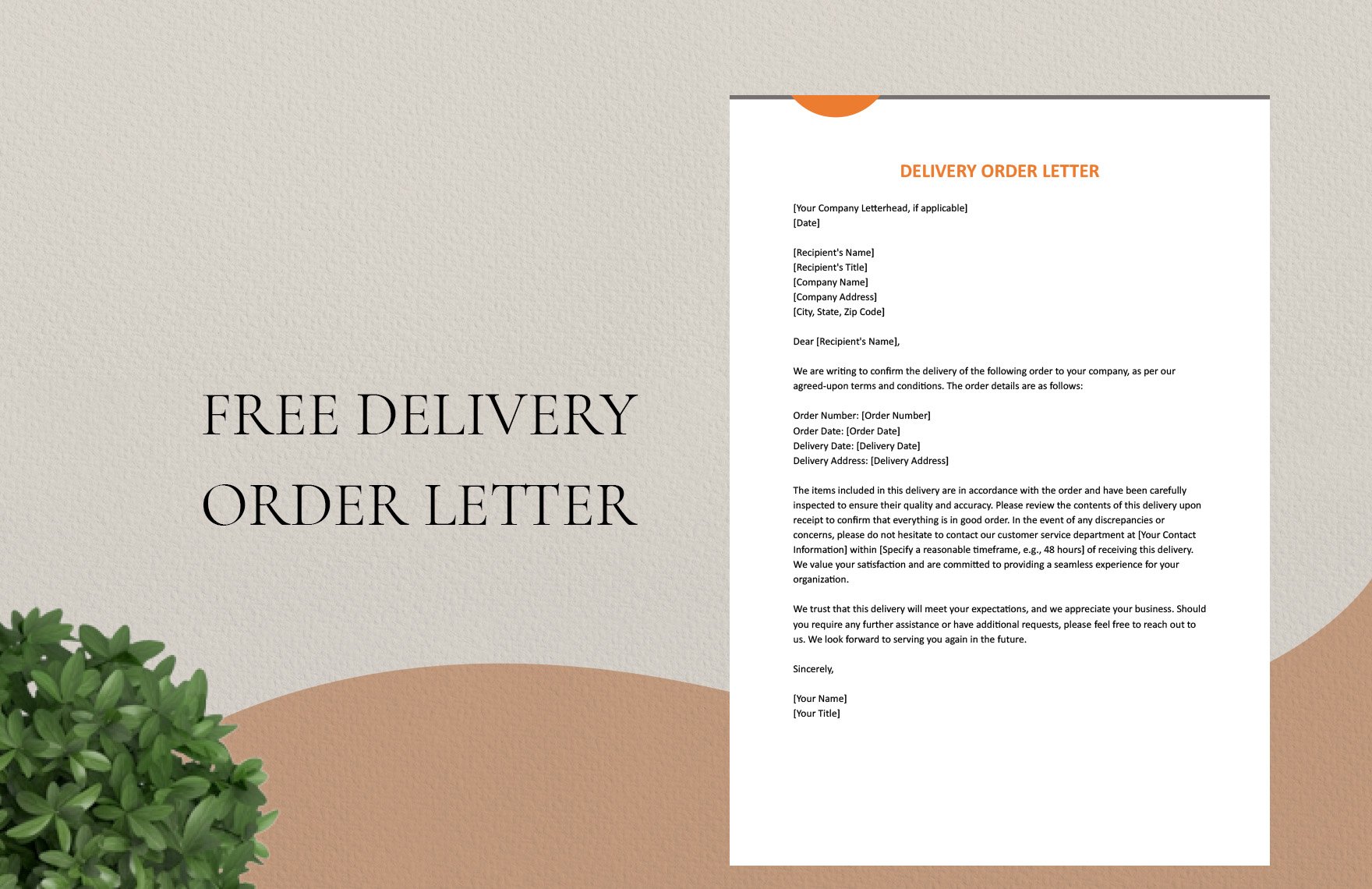 Delivery Order Letter