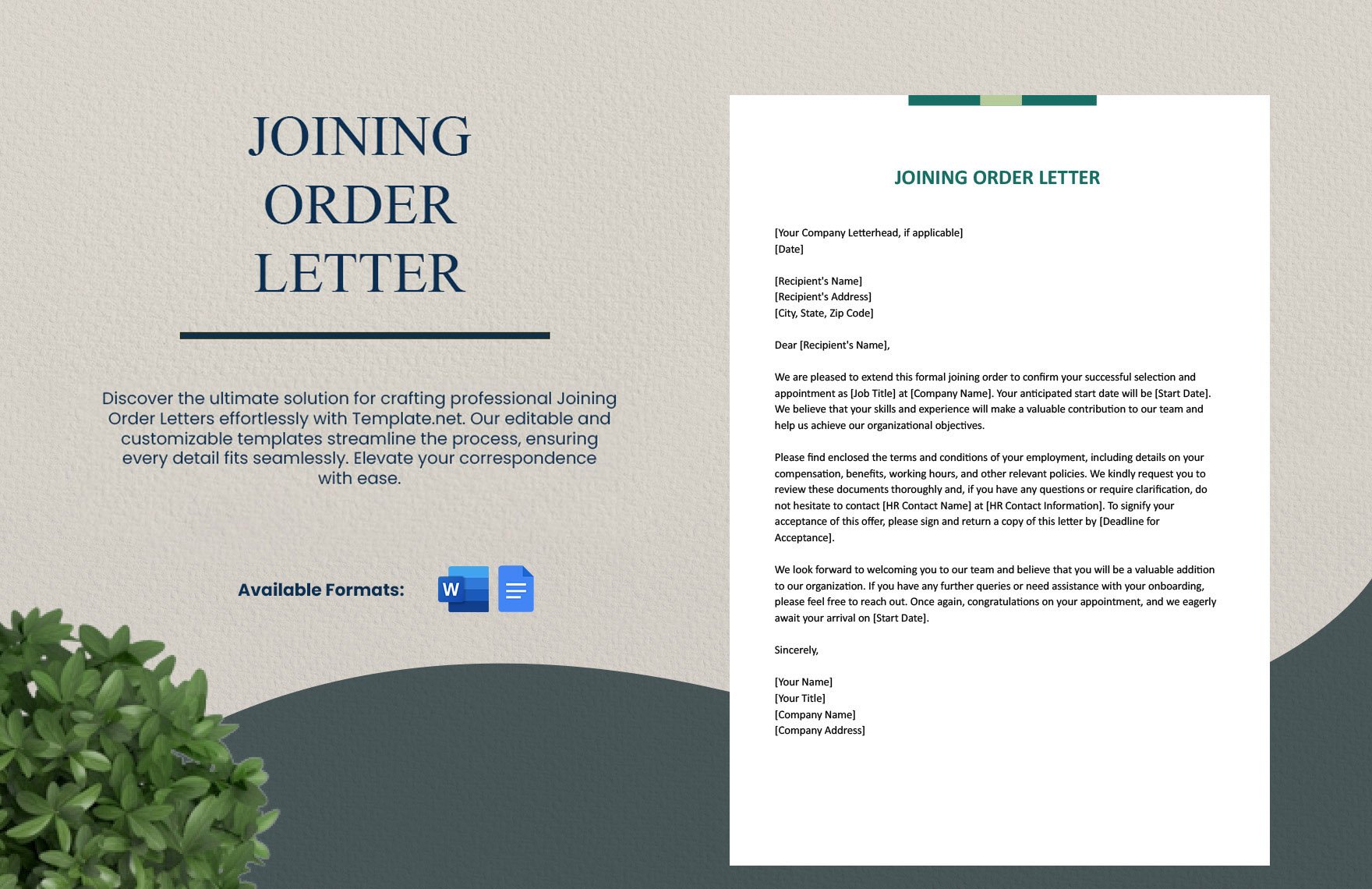 Joining Order Letter