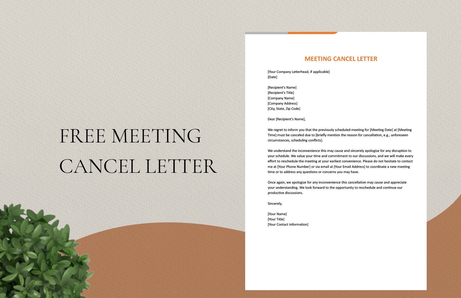 Free Meeting Cancel Letter
