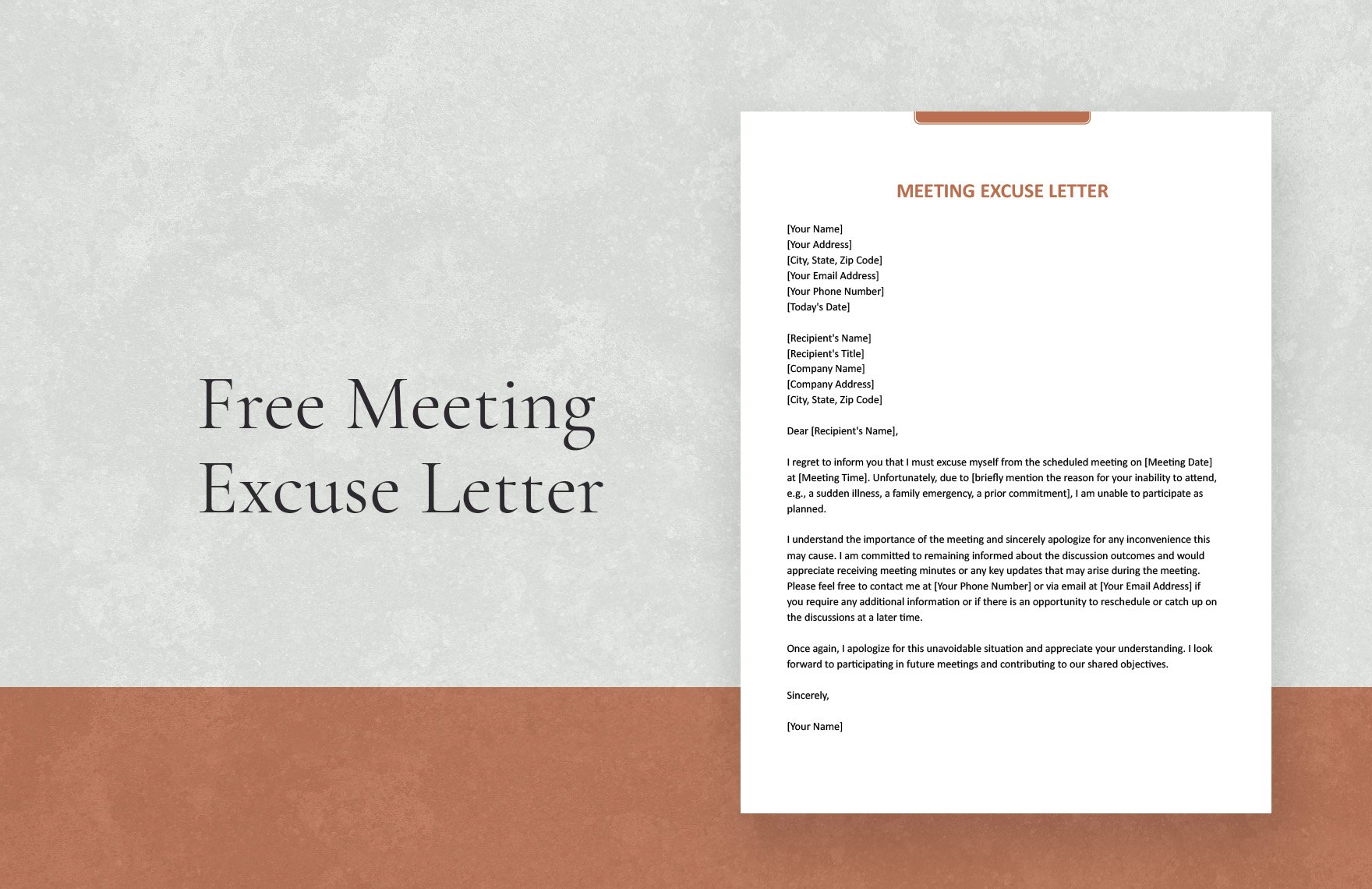 Free Meeting Excuse Letter