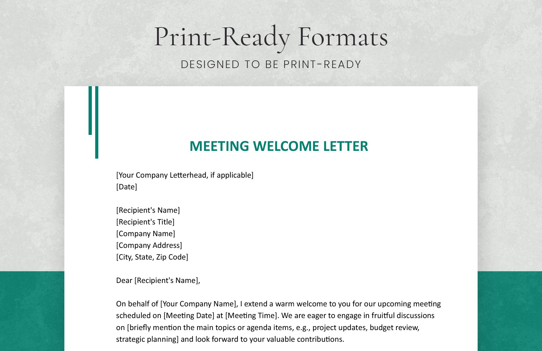 Meeting Welcome Letter