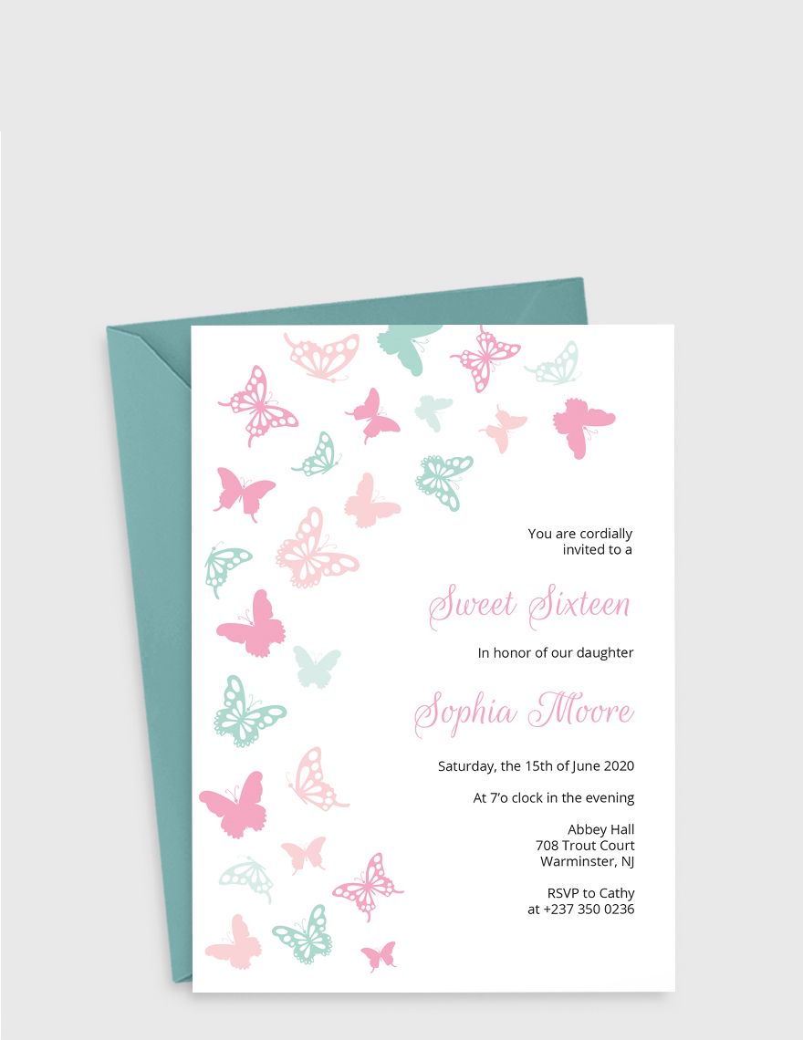 Free Butterfly Birthday Invitation Template