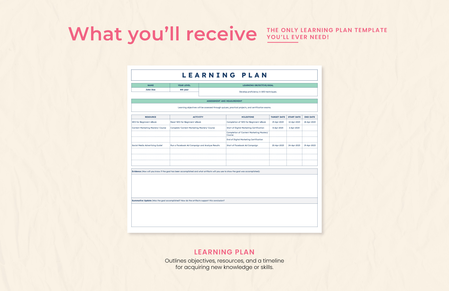 Learning Plan Template