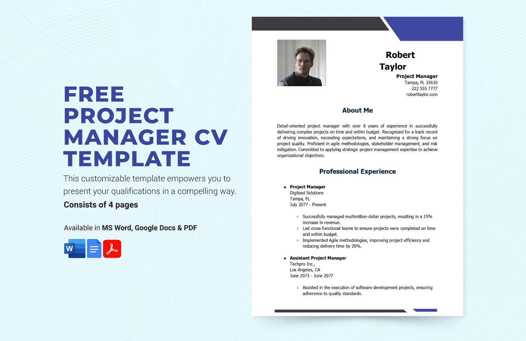 Project Manager CV Template 