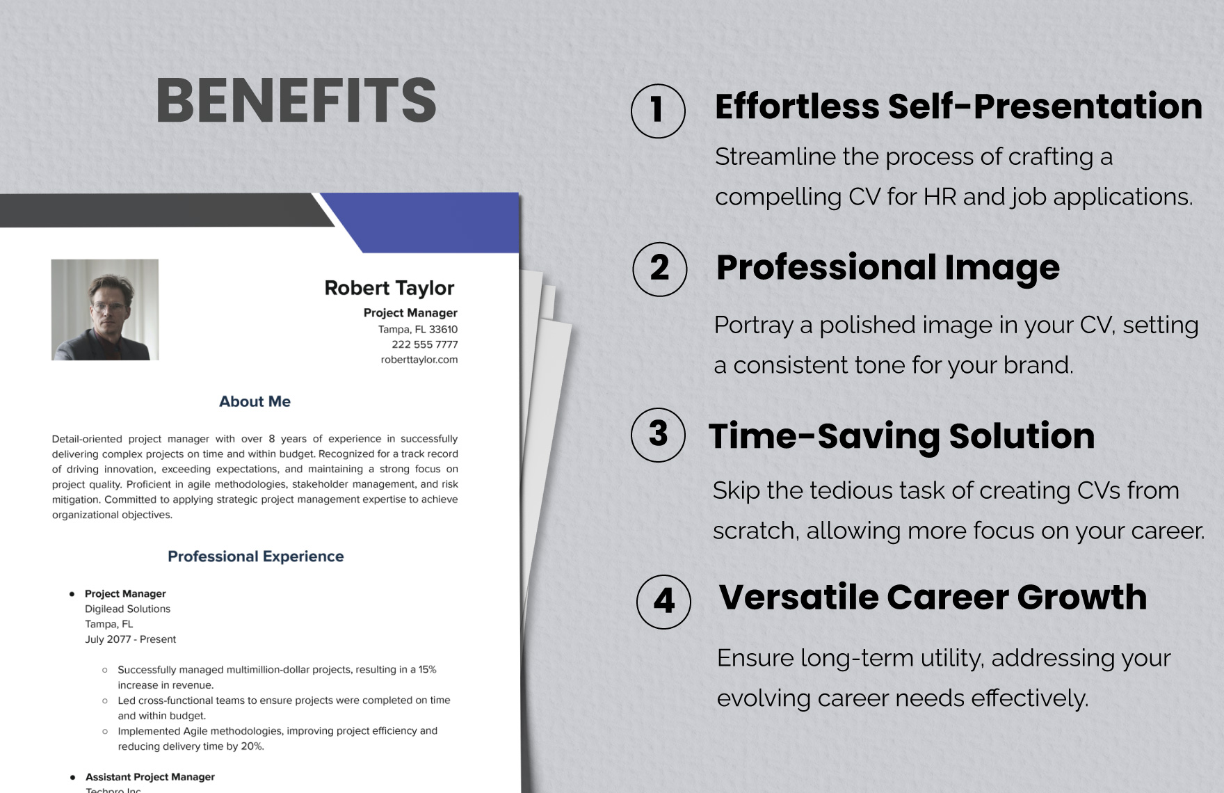 Project Manager CV Template Download in Word Google Docs PDF