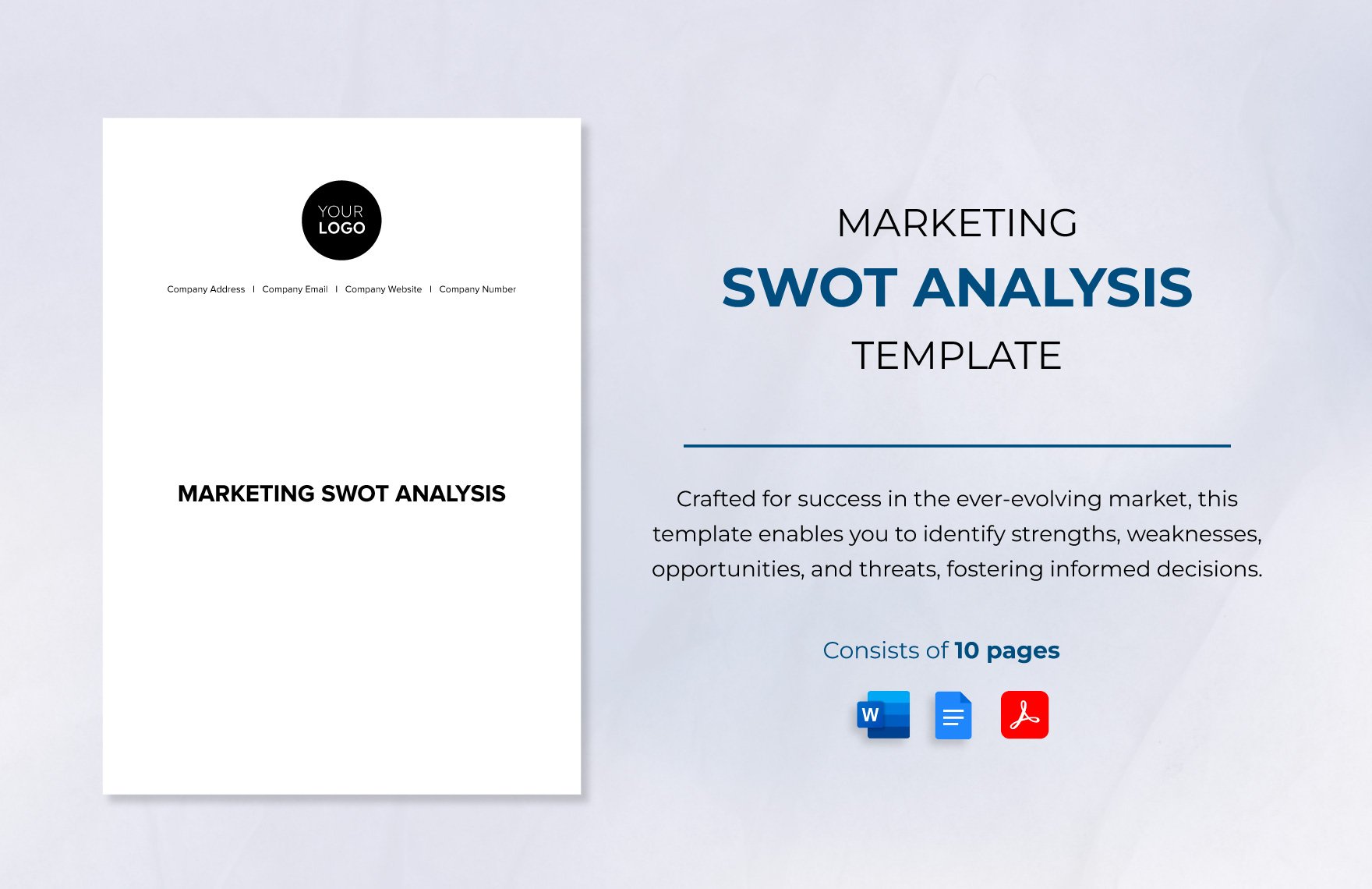 Marketing SWOT Analysis Template in Word, Google Docs, PDF
