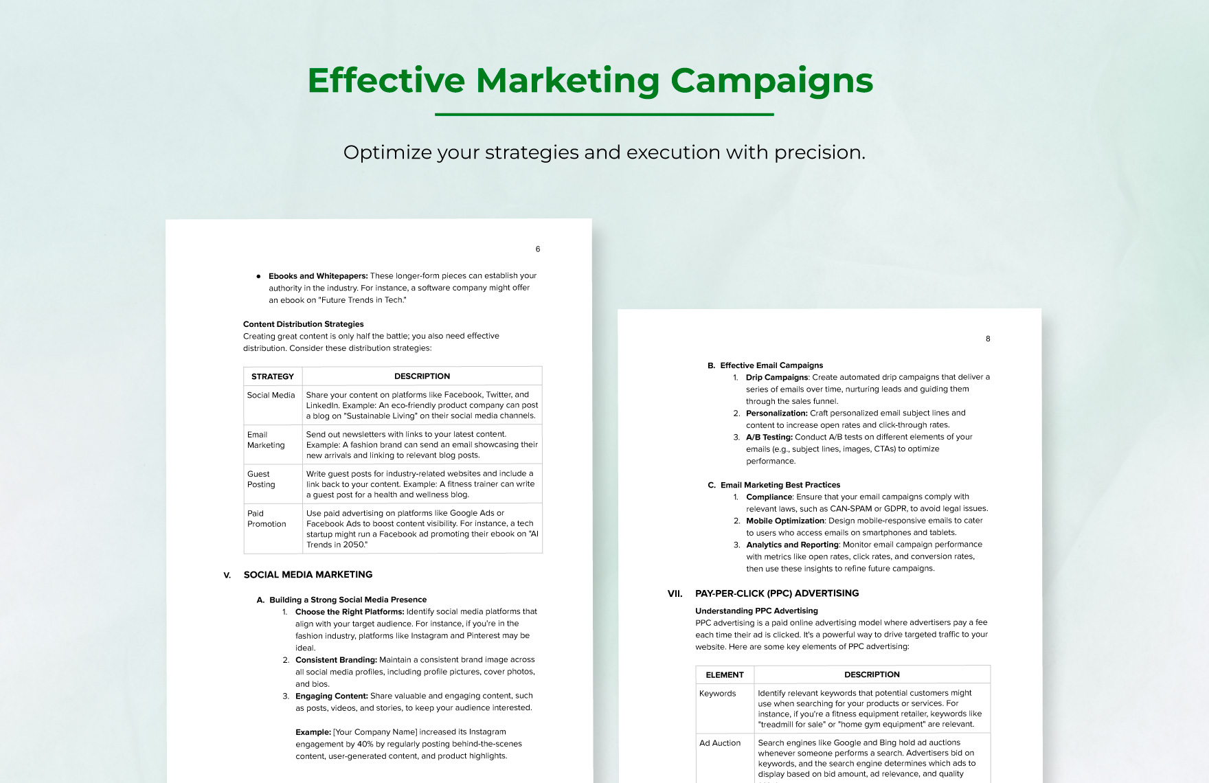 Marketing Digital Training Manual Template