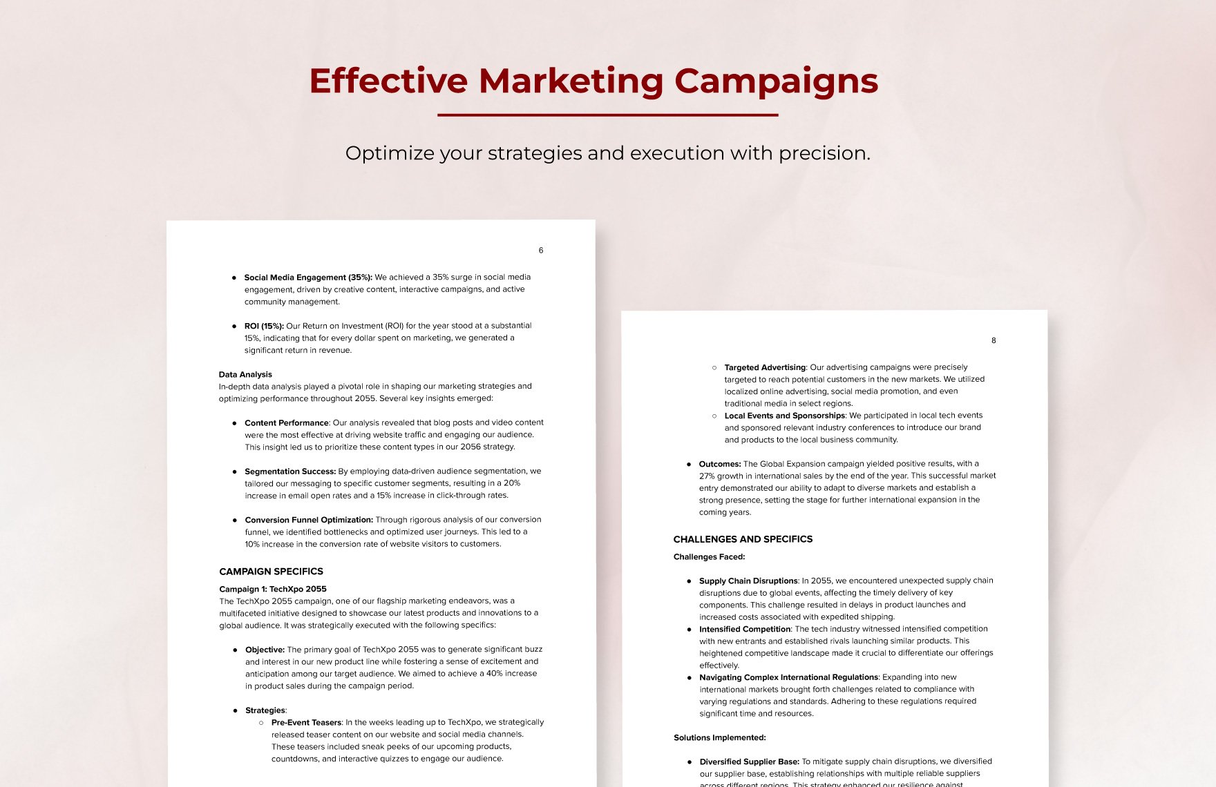 Marketing End-of-Year Report Template