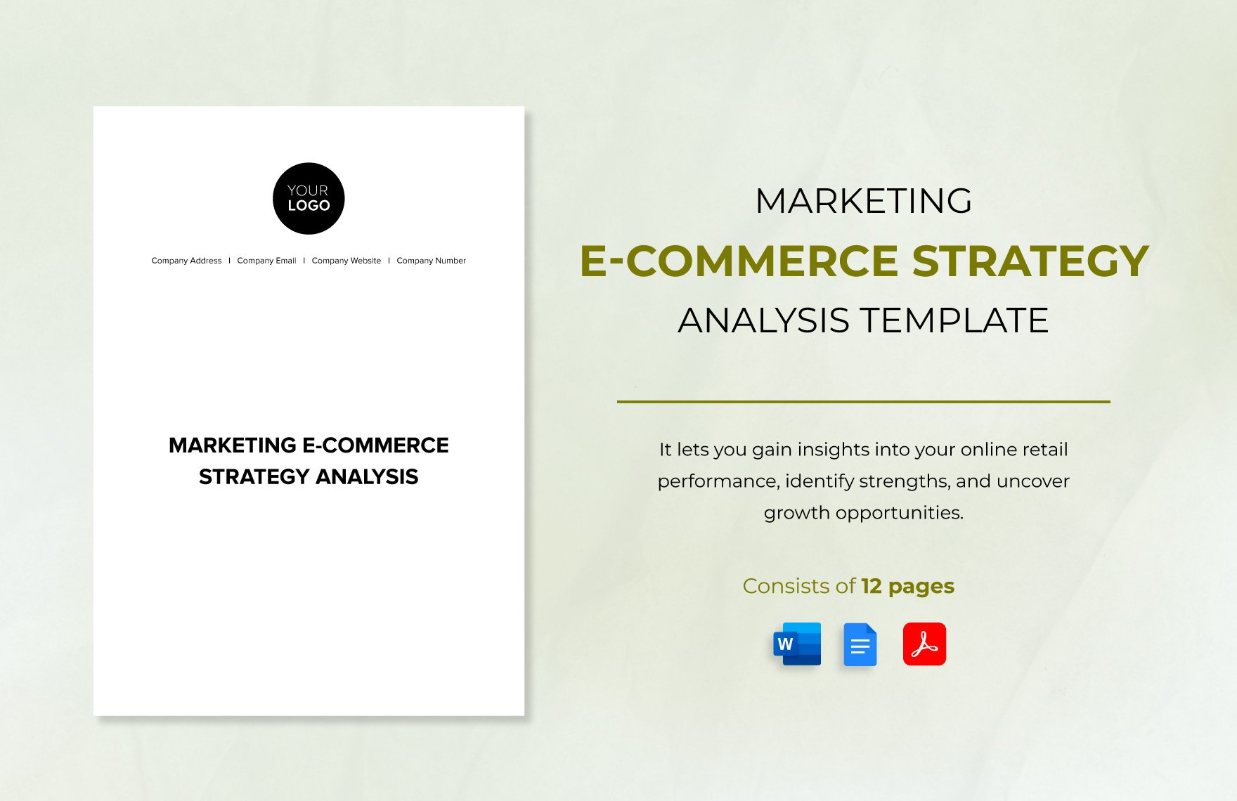 Marketing E-commerce Strategy Analysis Template