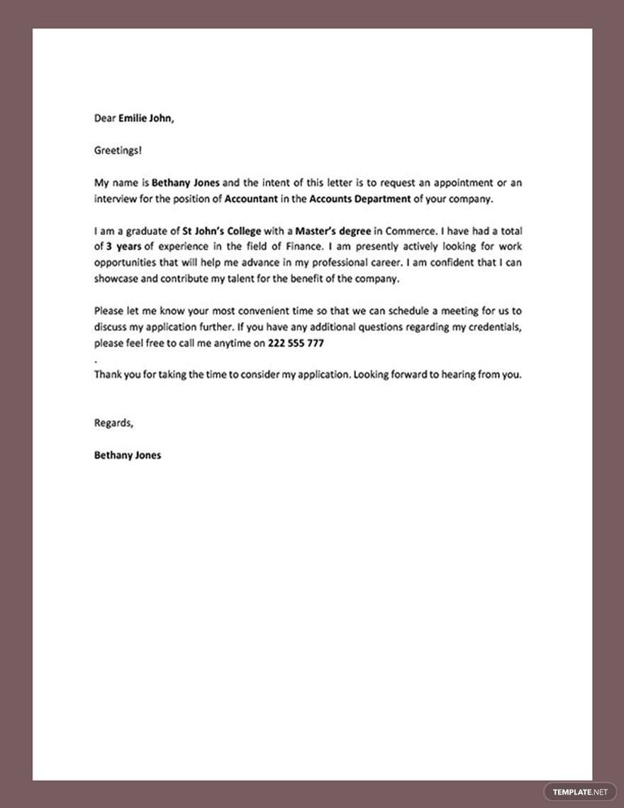 Formal Request Letter Template