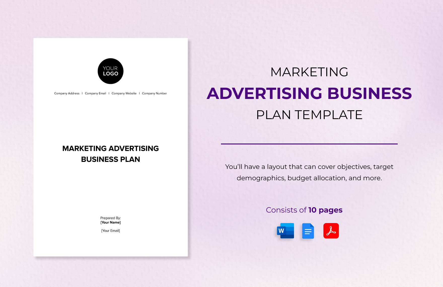 Marketing Advertising Business Plan Template in Word, Google Docs, PDF