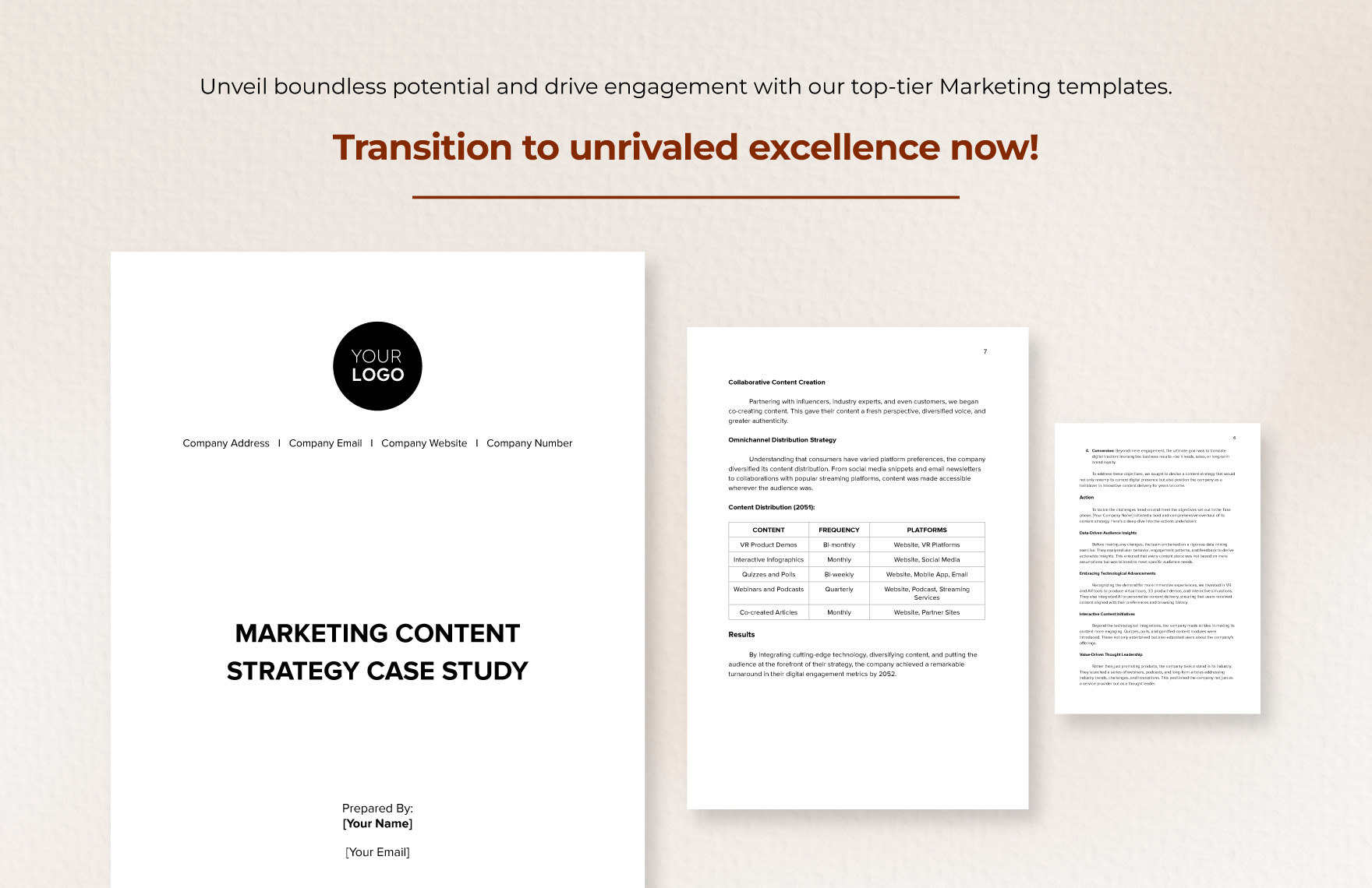 Marketing Content Strategy Case Study Template