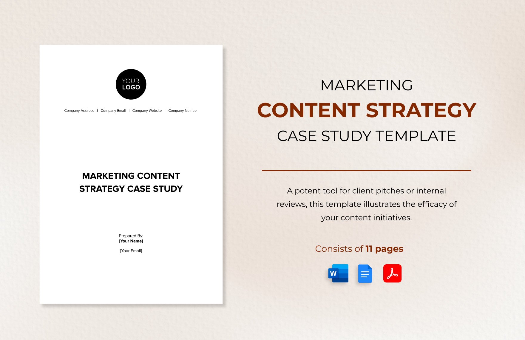Marketing Content Strategy Case Study Template in Word, Google Docs, PDF