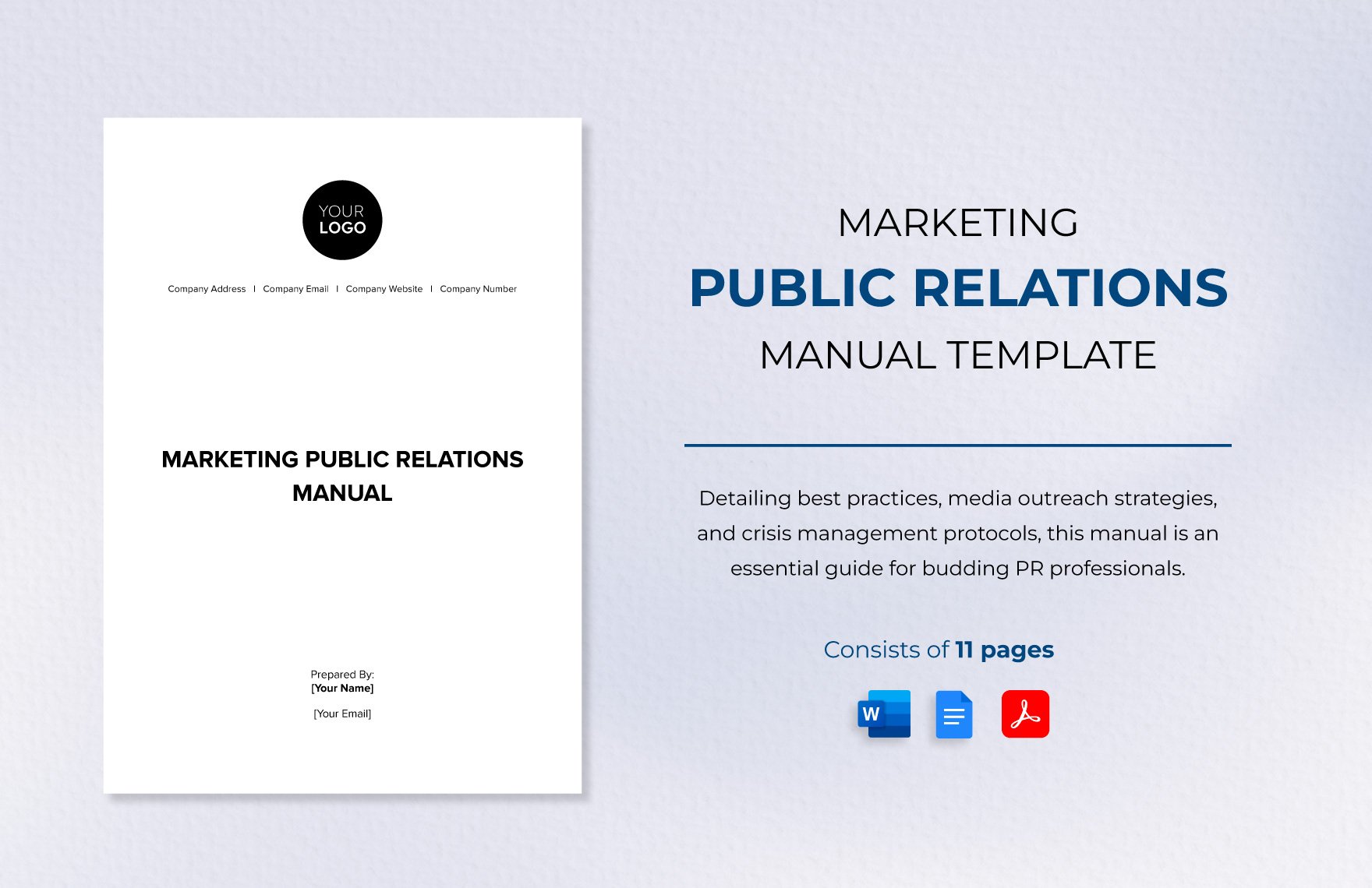Marketing Public Relations Manual Template in Word, Google Docs, PDF