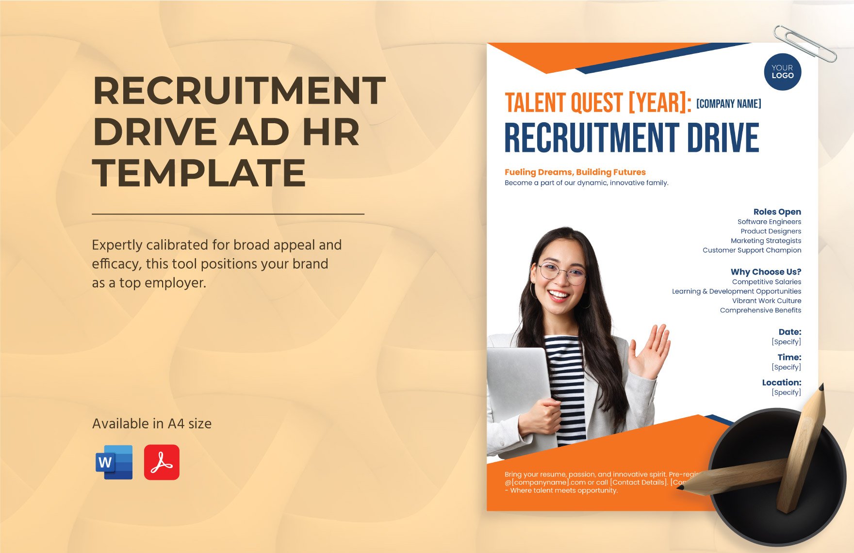 Recruitment Drive Ad HR Template
