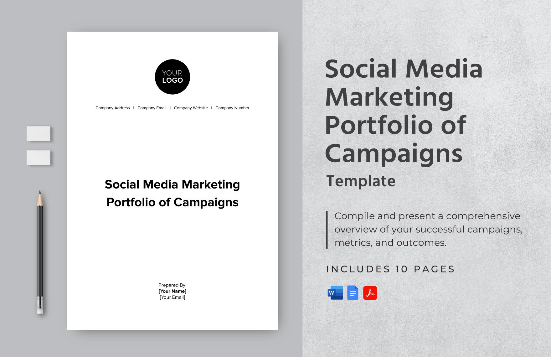 Social Media Marketing Portfolio of Campaigns Template in Word, Google Docs, PDF