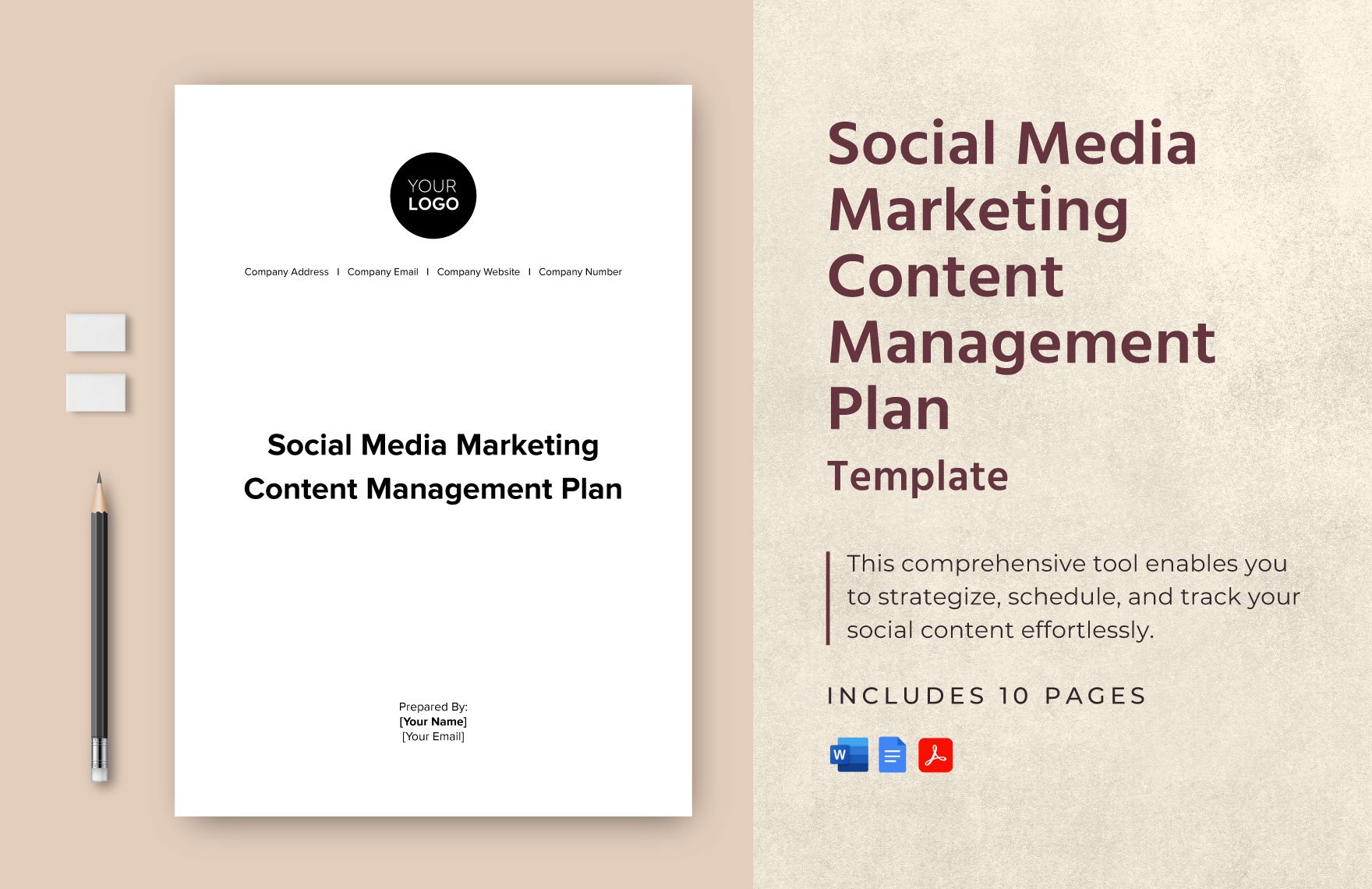 Social Media Marketing Content Management Plan Template