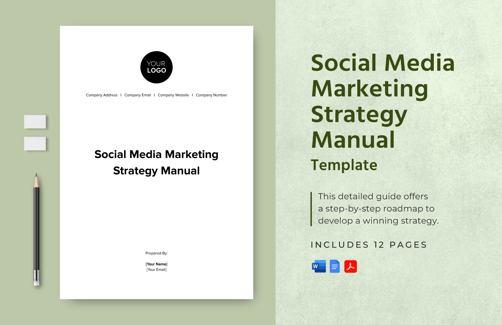 Social Media Marketing Strategy Manual Template in Word, Google Docs, PDF