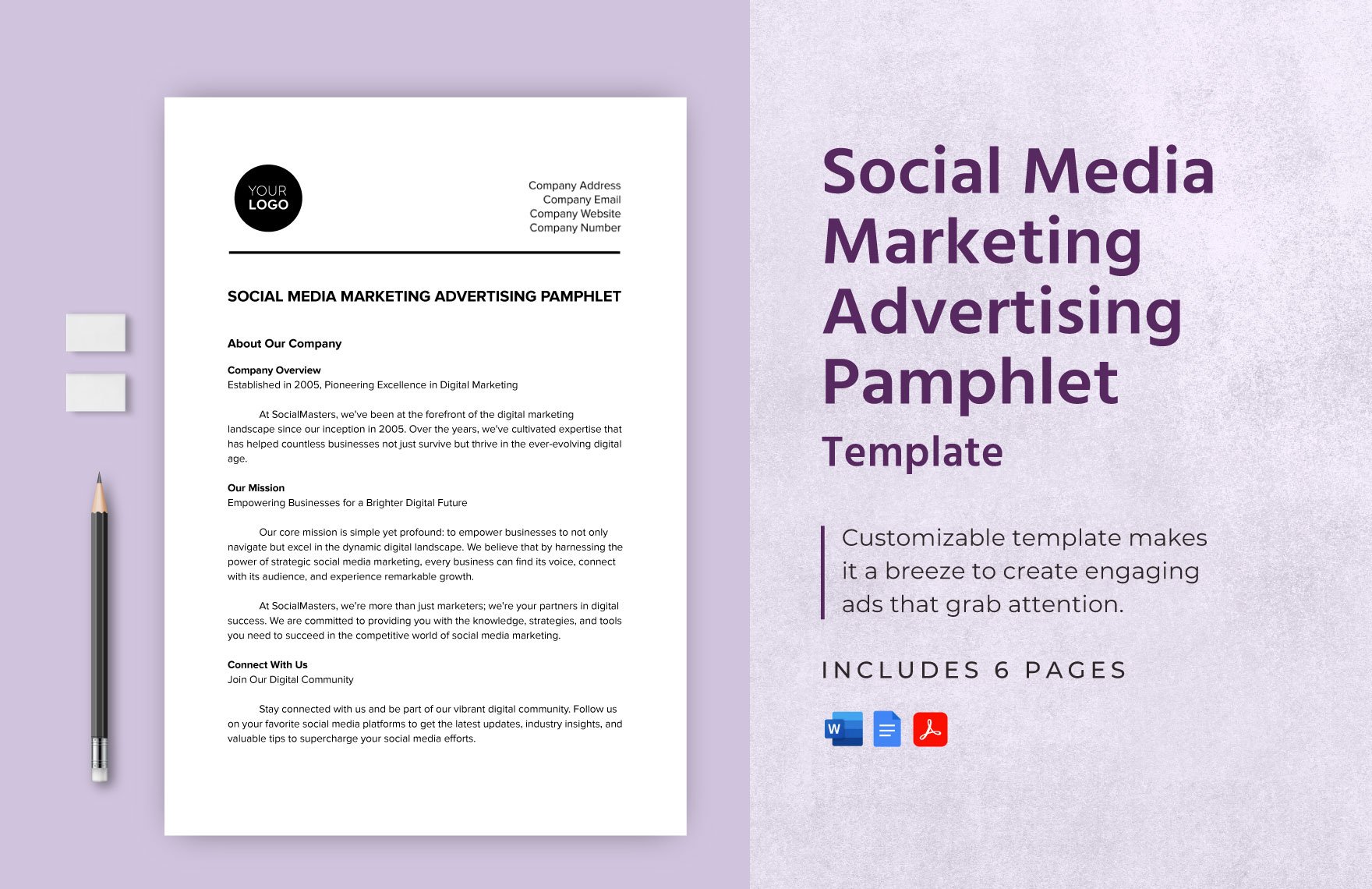 Social Media Marketing Advertising Pamphlet Template