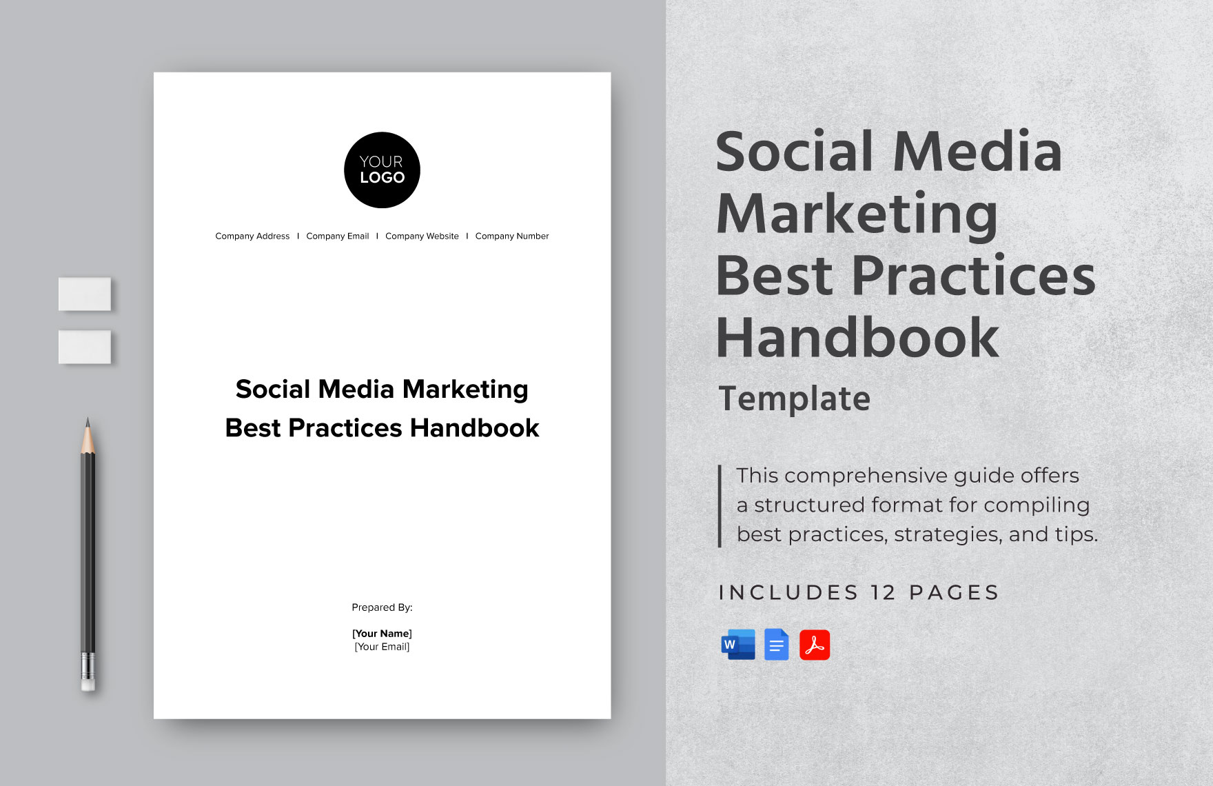 Social Media Marketing Best Practices Handbook Template in Word, Google Docs, PDF