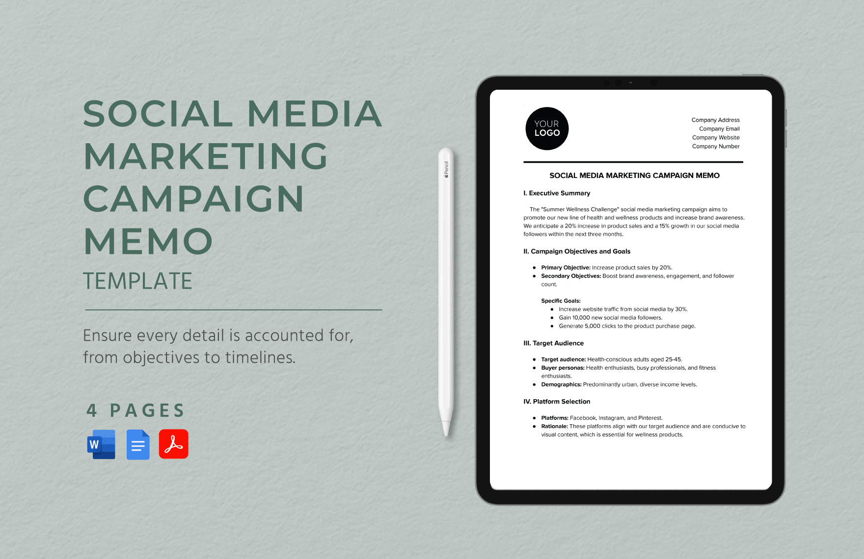 Social Media Marketing Campaign Memo Template