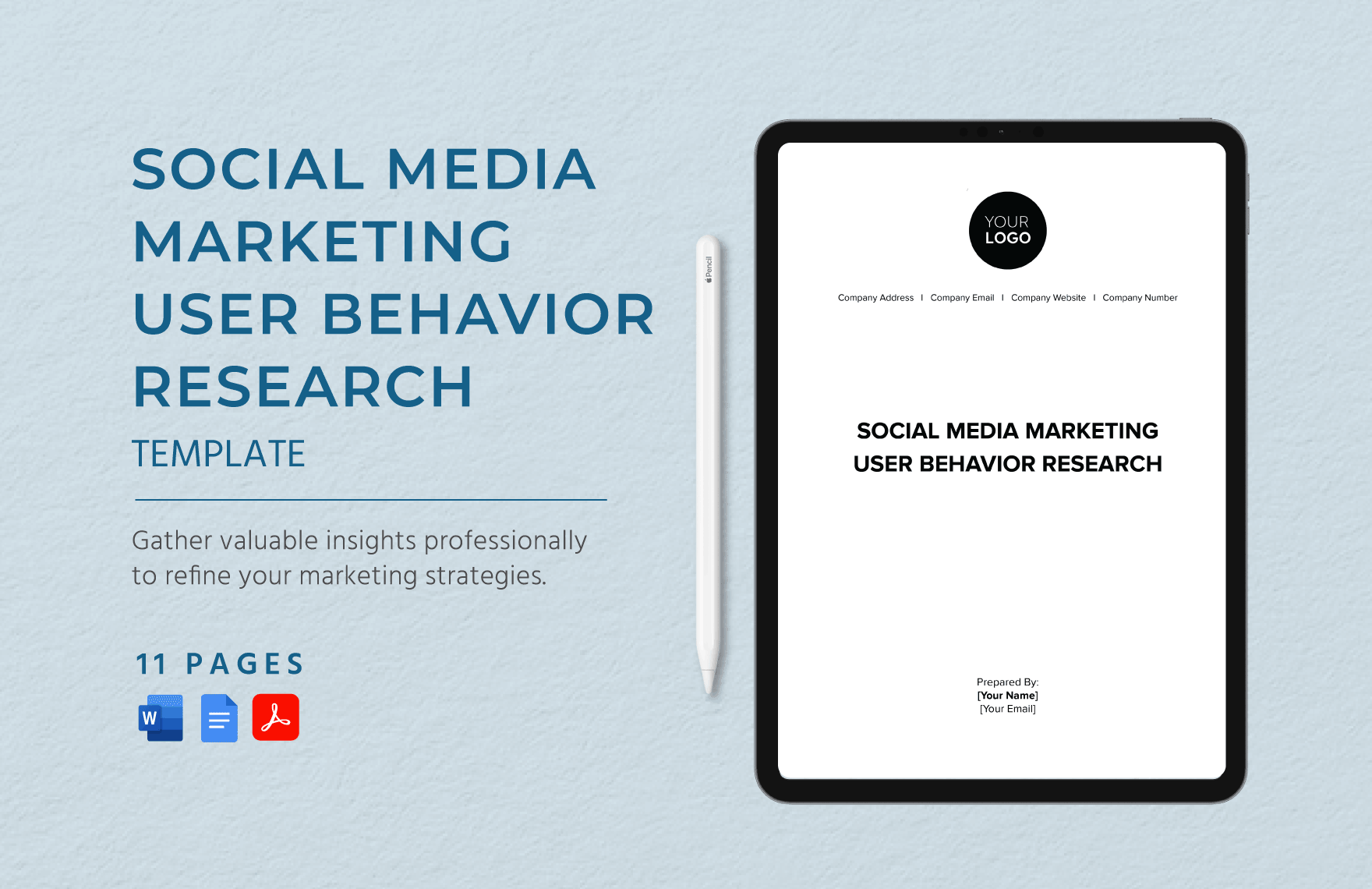 Social Media Marketing User Behavior Research Template in Word, Google Docs, PDF