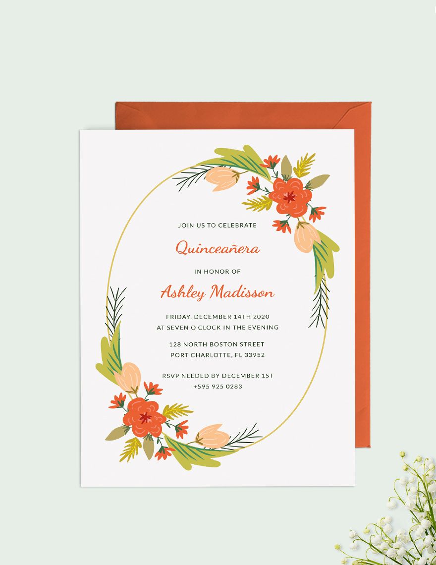 Quinceanera Party Invitation Template