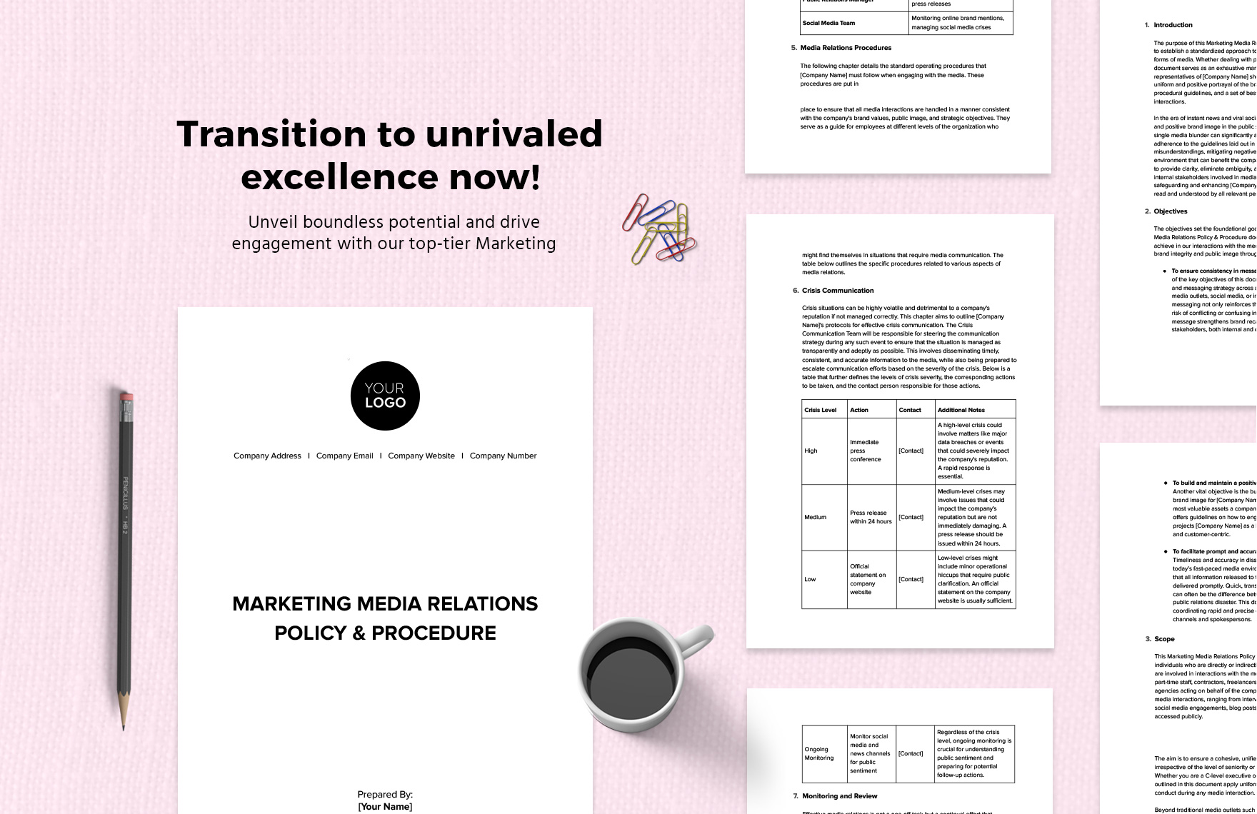 Marketing Media Relations Policy & Procedure Template