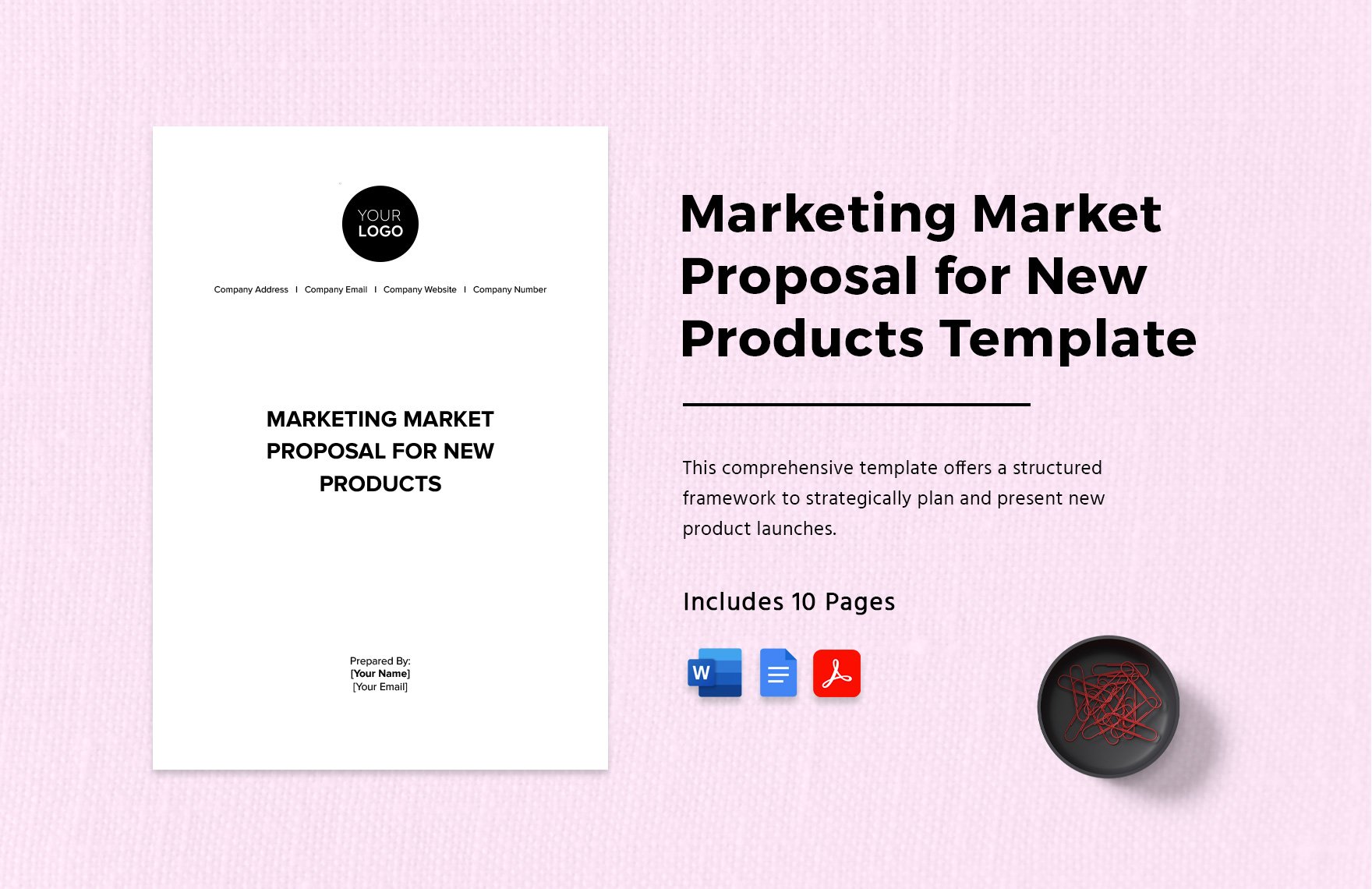 Marketing Market Proposal for New Products Template