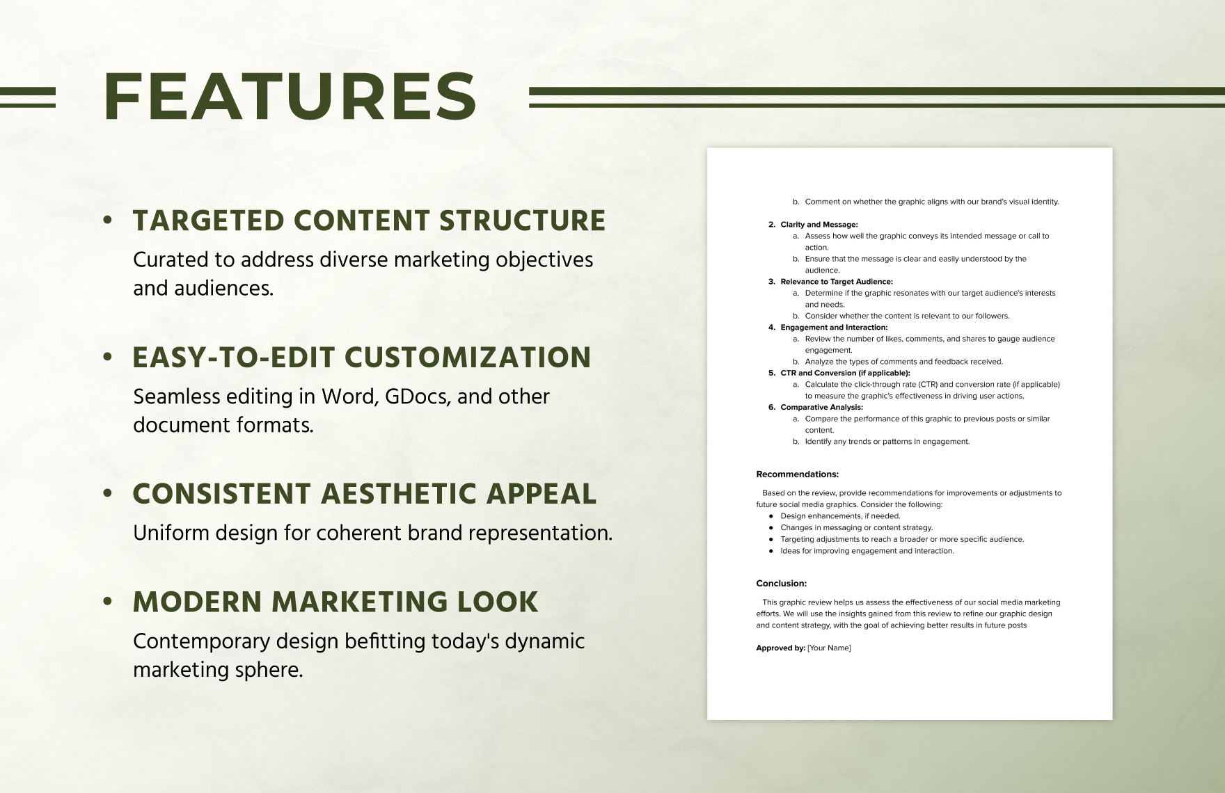Social Media Marketing Graphic Review Template