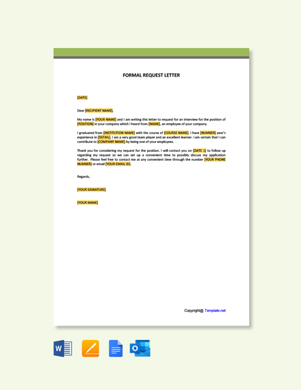 FREE Formal Job Application Letter Template - Word (DOC) | Google Docs ...