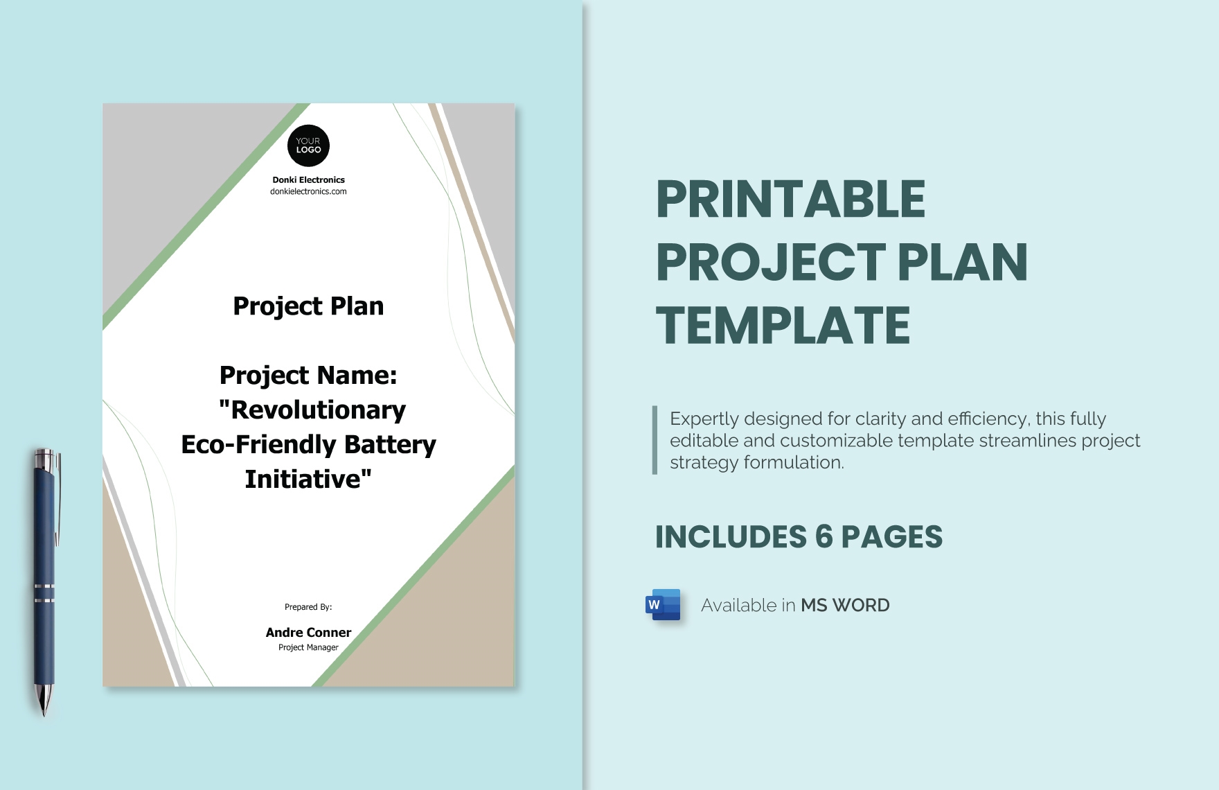 Printable Project Plan Template