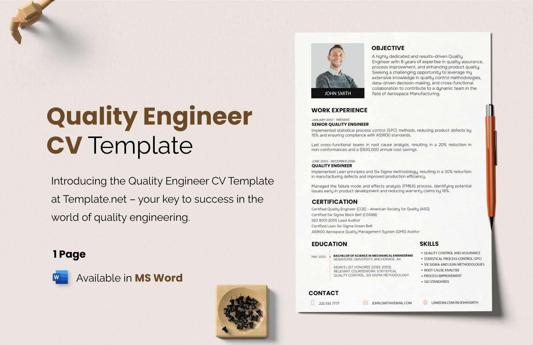 Quality Engineer CV Template