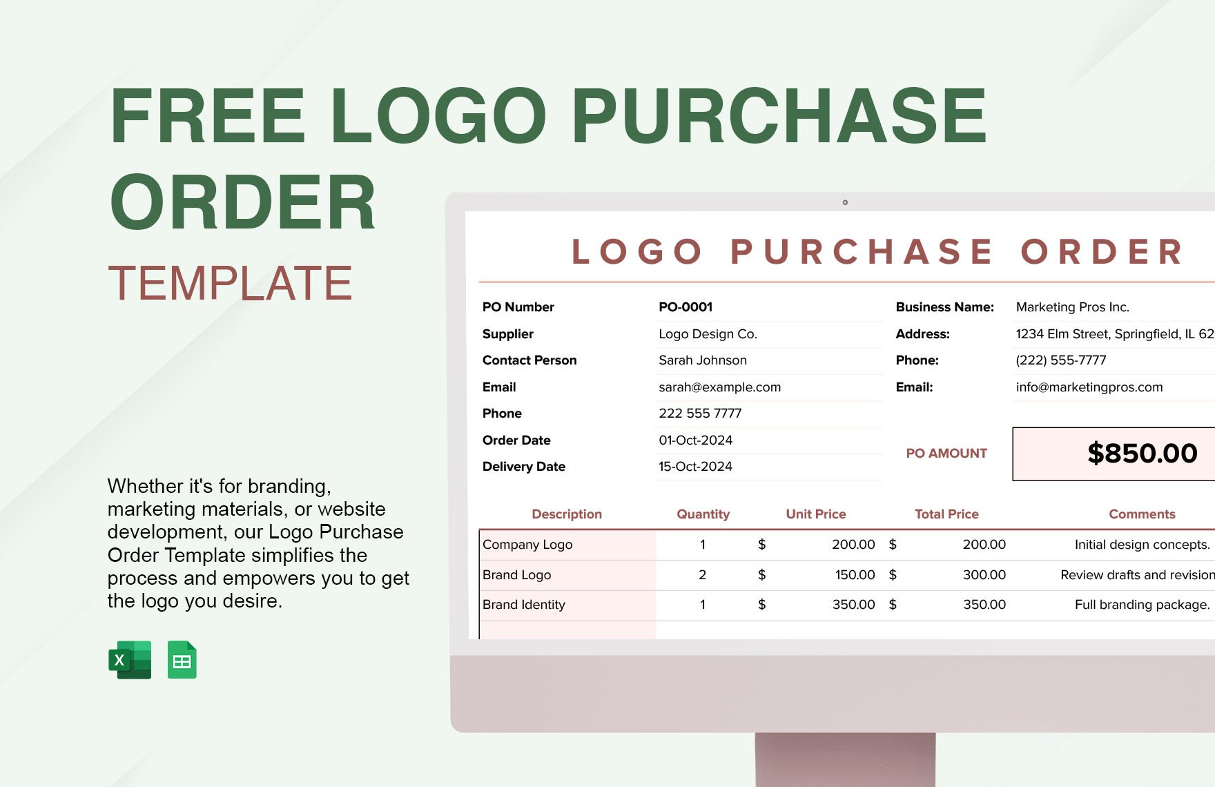 Logo Purchase Order Template