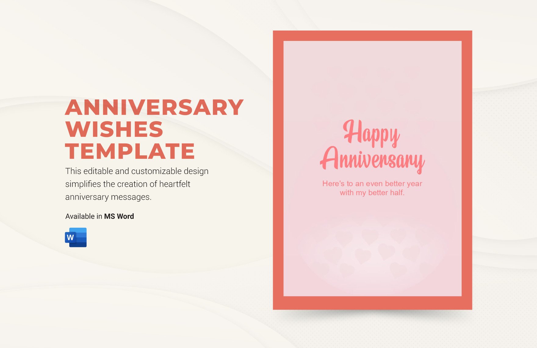 Free Anniversary Wishes Template in Word