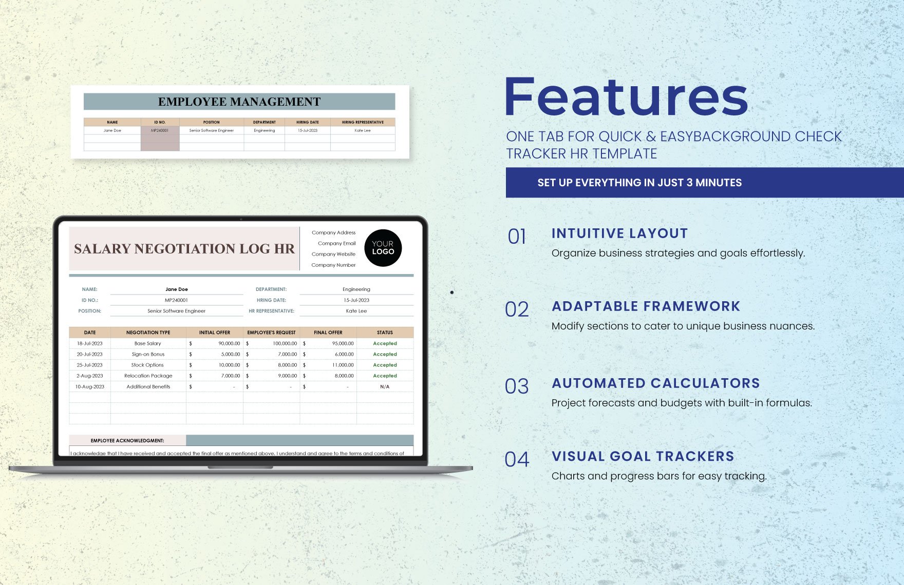Background Check Tracker HR Template