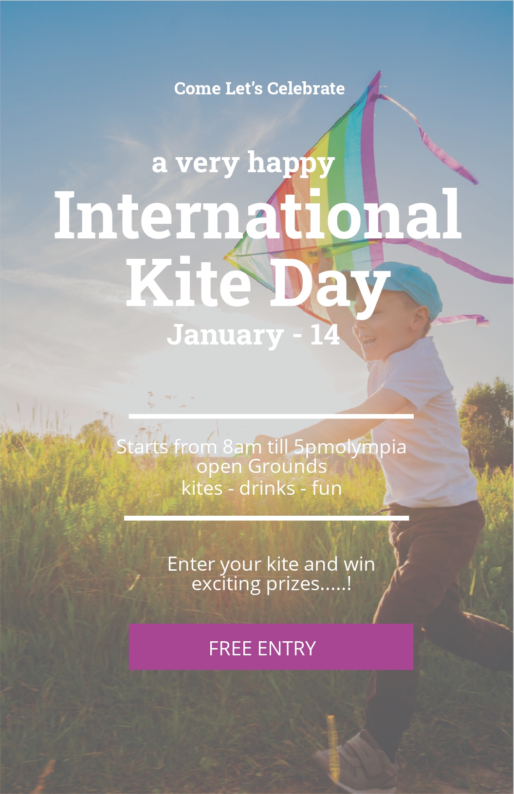 Free International Kites Day Poster Template - Illustrator, Apple Pages ...