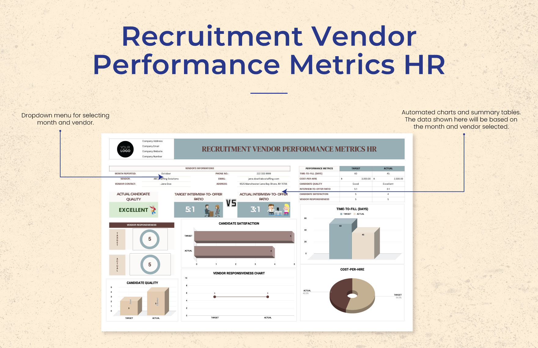 Recruitment Vendor Performance Metrics HR Template