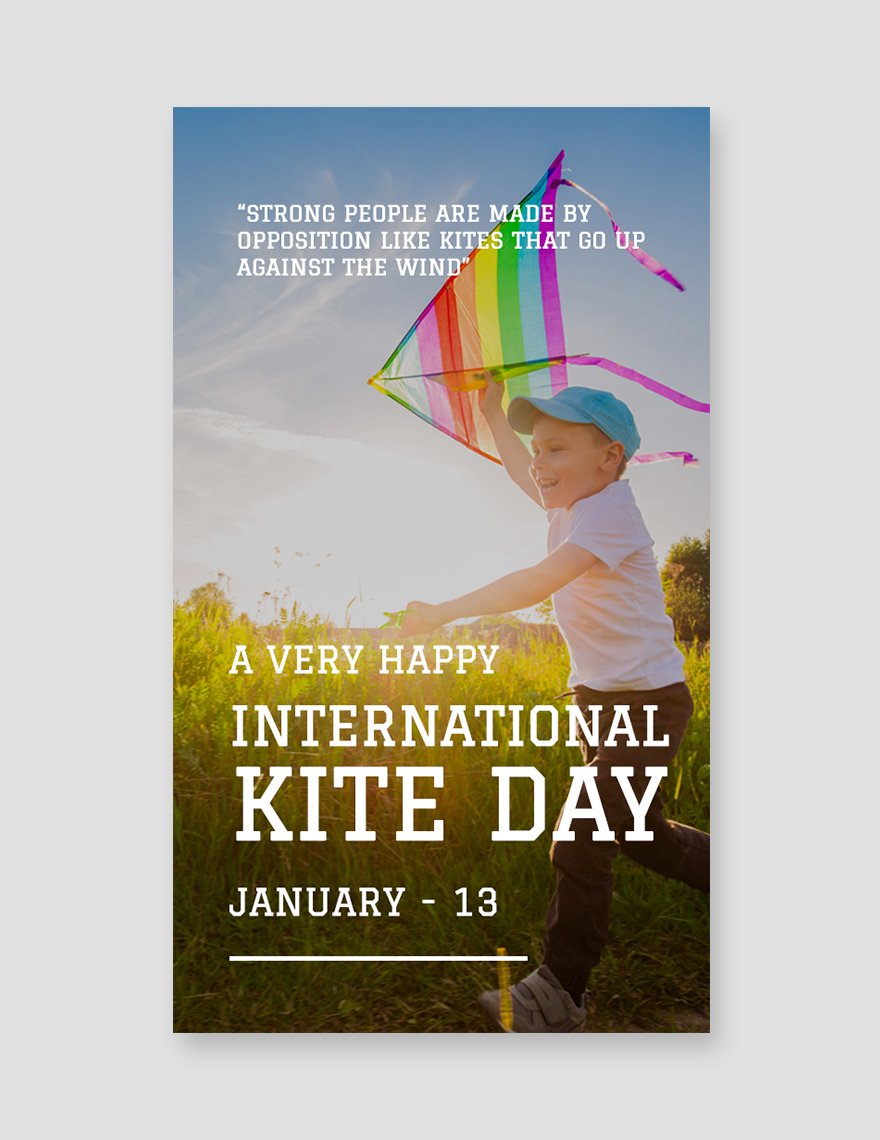 Free International Kites Day Whatsapp Image Template in PSD