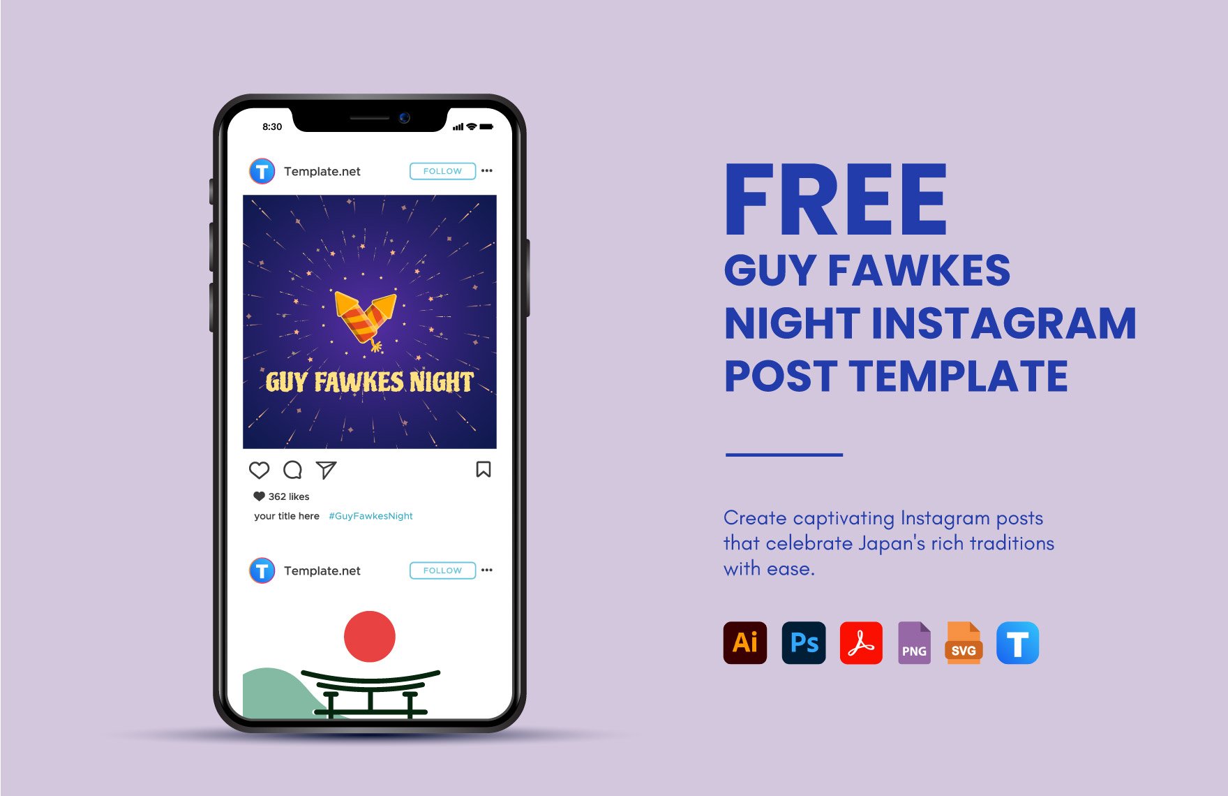 Free Guy Fawkes Night Instagram Post Template in PDF, Illustrator, PSD, SVG, PNG